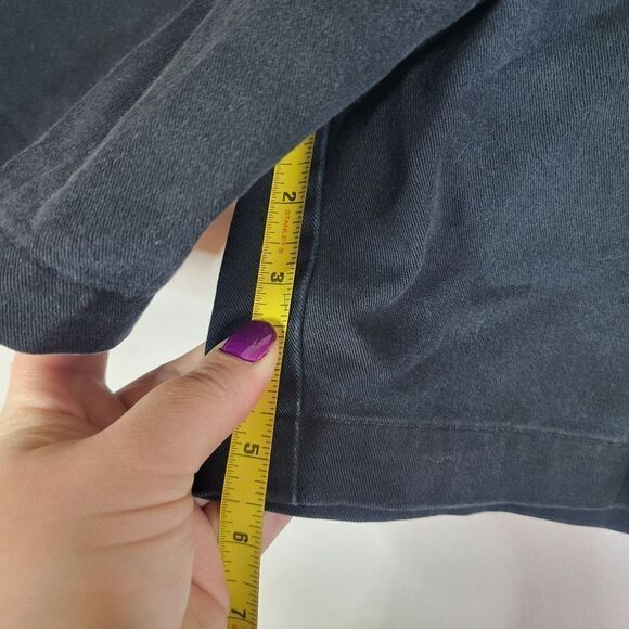 Vintage Black 100% Cotton Classic Wide Leg High-Waisted Shorts - Picture 12 of 13